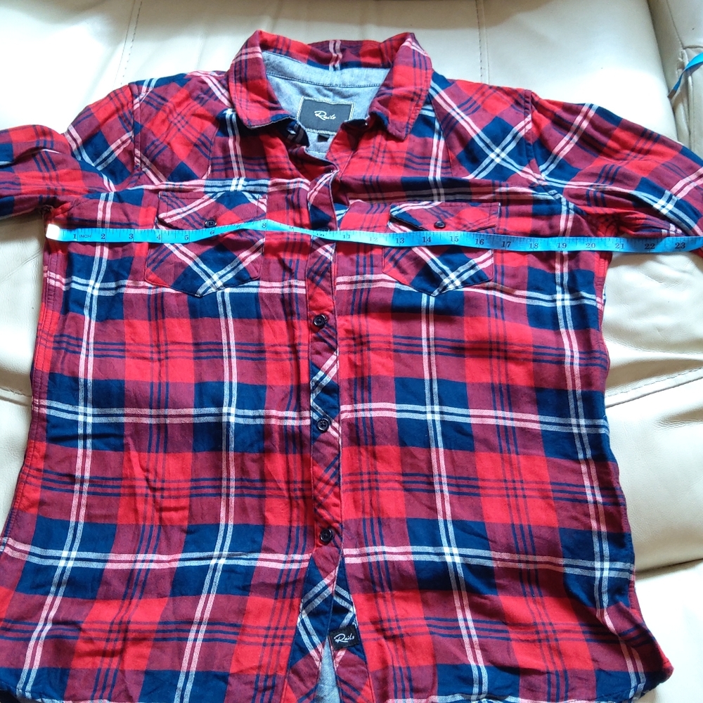 Nwot ! Rails Red Blue Button Down Flannel Shirt - image 6